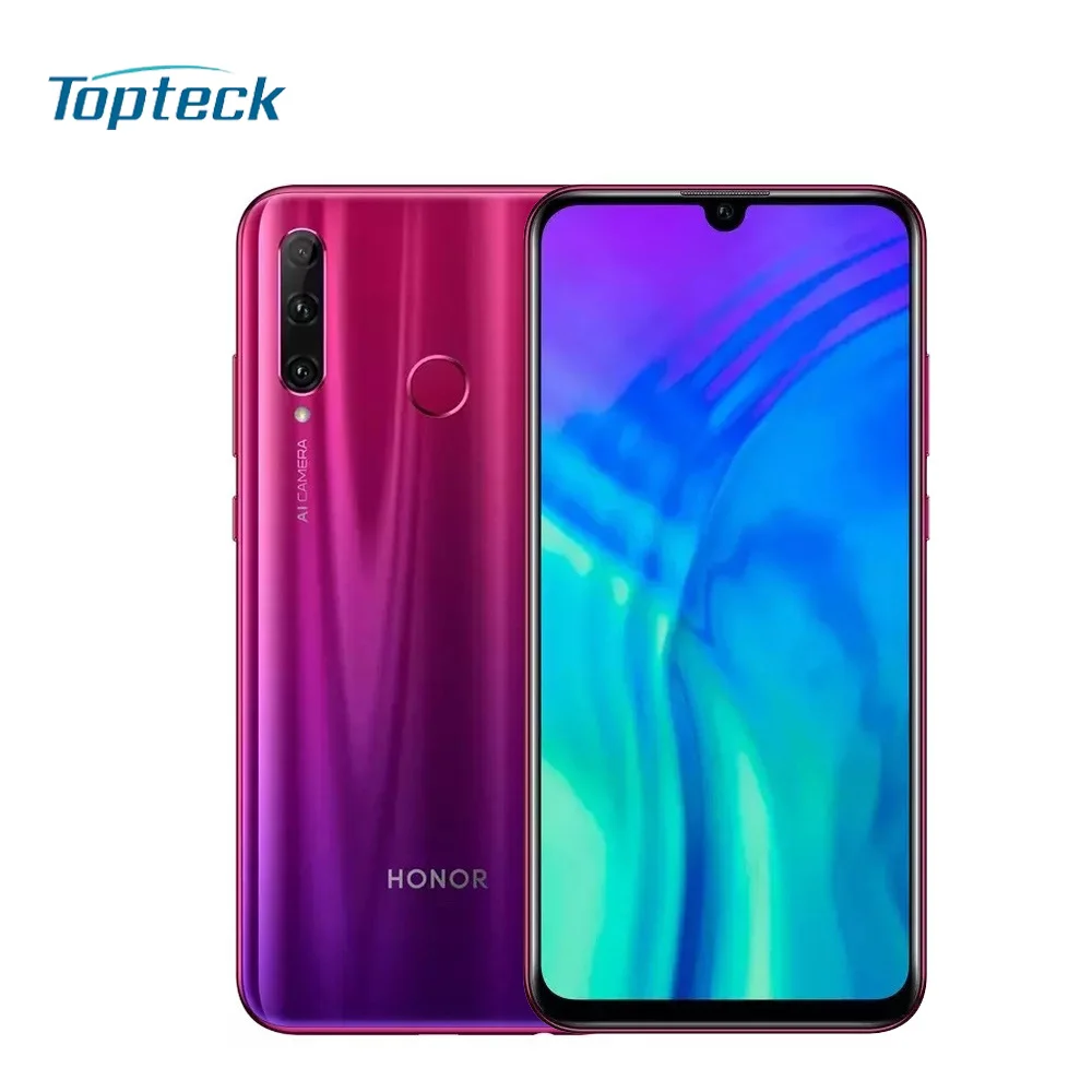Мобильный телефон Honor 20 Lite с глобальной версией, 4 Гб, 128 ГБ, 6,21 дюйма, FHD+ 32 Мп+ 24 МП, Android 9,0, восьмиядерный смартфон с функцией распознавания лица, NFC, 4G