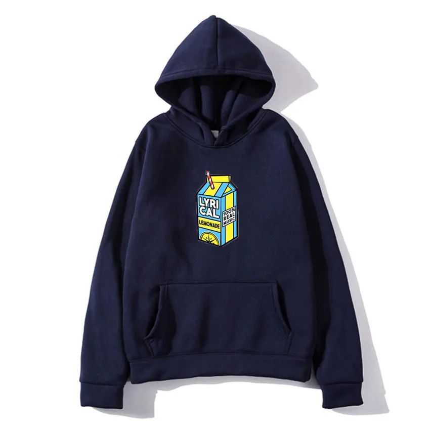 

Lemon Tea Printed Fleece Pullover Men's Hoodies 2020 Winter Casual Sweatshirt Harajuku Japanese Streetwear Hip Hop Male Tops