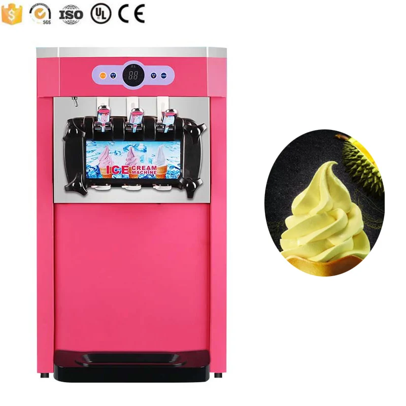 

Three flavor soft ice cream machine dessert shop desktop stainless steel sundae ice cream machine can be used outdoors