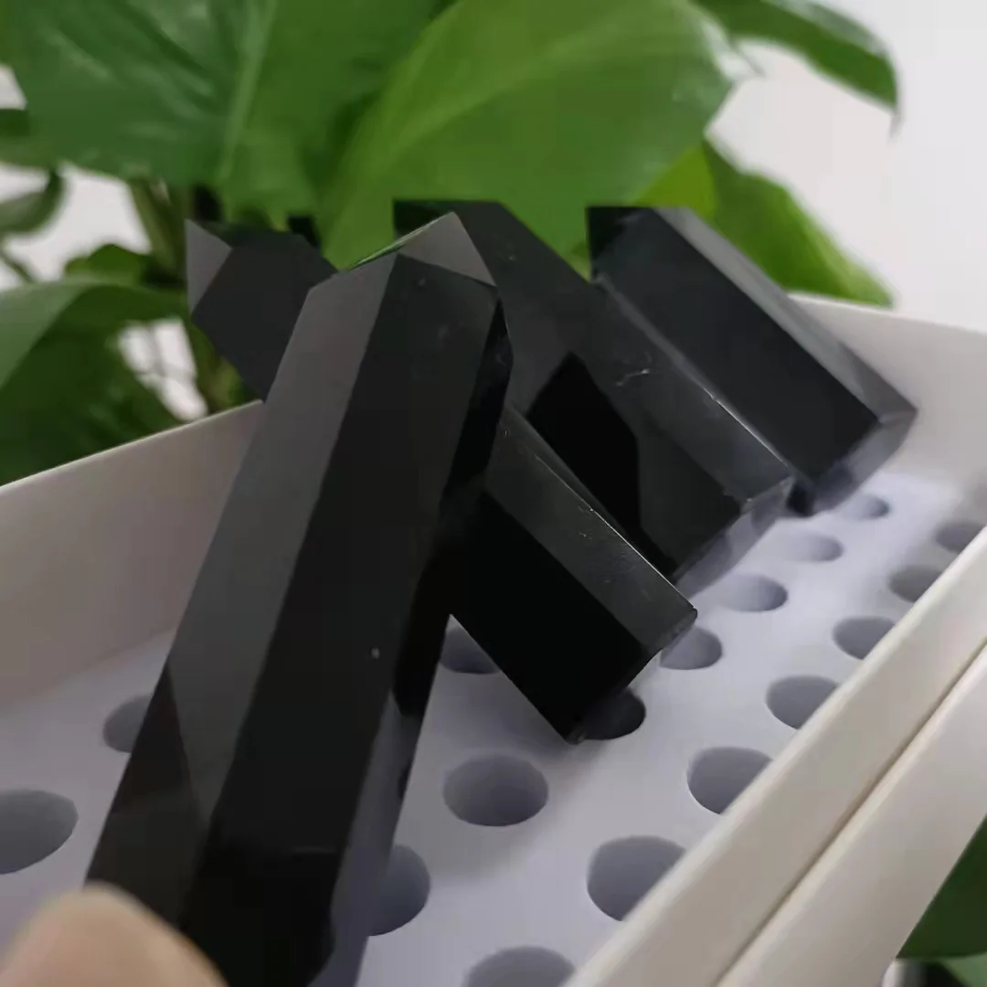 

Натуральный камень обсидиан шестиугольная колонна КРИСТАЛЛ ТОЧКА минеральная исцеляющая палочка украшение для дома DIY Gift7-9cm