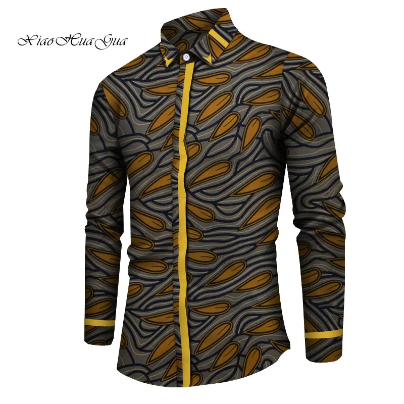 Рубашка мужская с длинным рукавом базин богатый традиционная африканская одежда