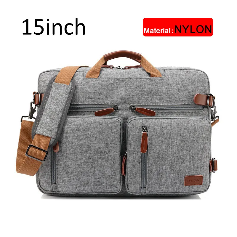 Gray nylon 15 inch 17 дюймов трансформируемый портфель, мужская деловая сумка, сумка-мессенджер, повседневная сумка для ноутбука, многофункциональные дорожные сумки для мужчин, большие XA161ZC - Цвет: Gray nylon 15 inch