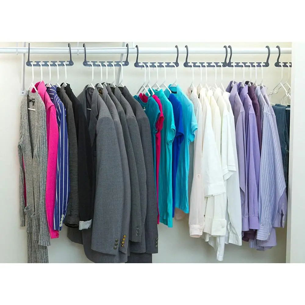 Набор из 6 волшебных вешалок серый Многофункциональный органайзер для