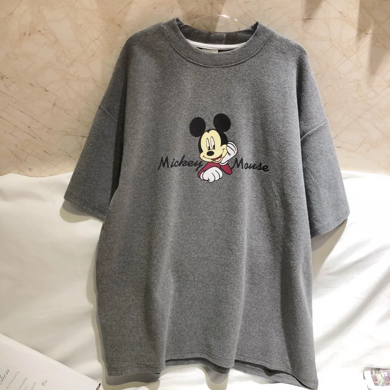 

2020 Disney New Summer Mickey Mouse Women Lettered Printing Short-Sleeved T-Shirt Korean-Style Loose Top Bottoming Shirt Women