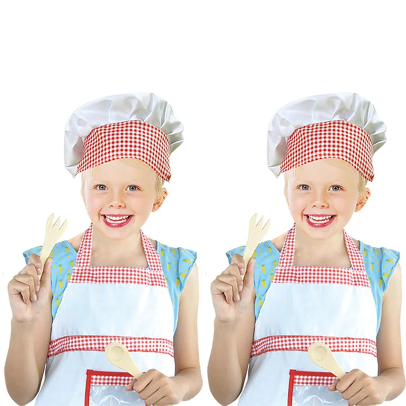 

7Pcs Cosplay Costume Children's Chef Uniform Toys School Activities Chef Occupation Experience Props Kids Accessories Boy Girls
