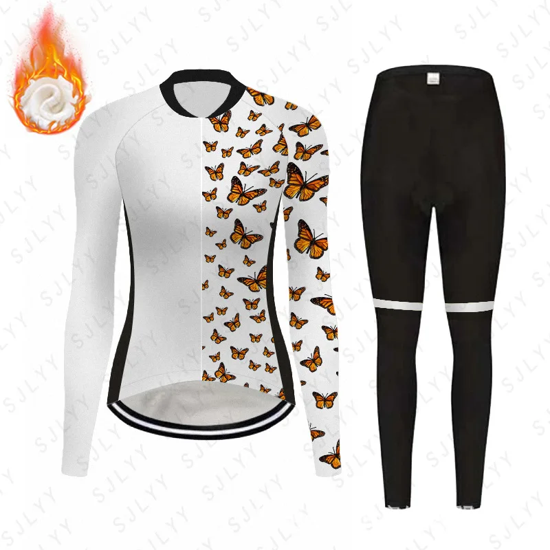 

2022 Winter New Long-Sleeved Jersey Suit Men's Winter Fleece Mountain Bike Road Bike sports team bicycle