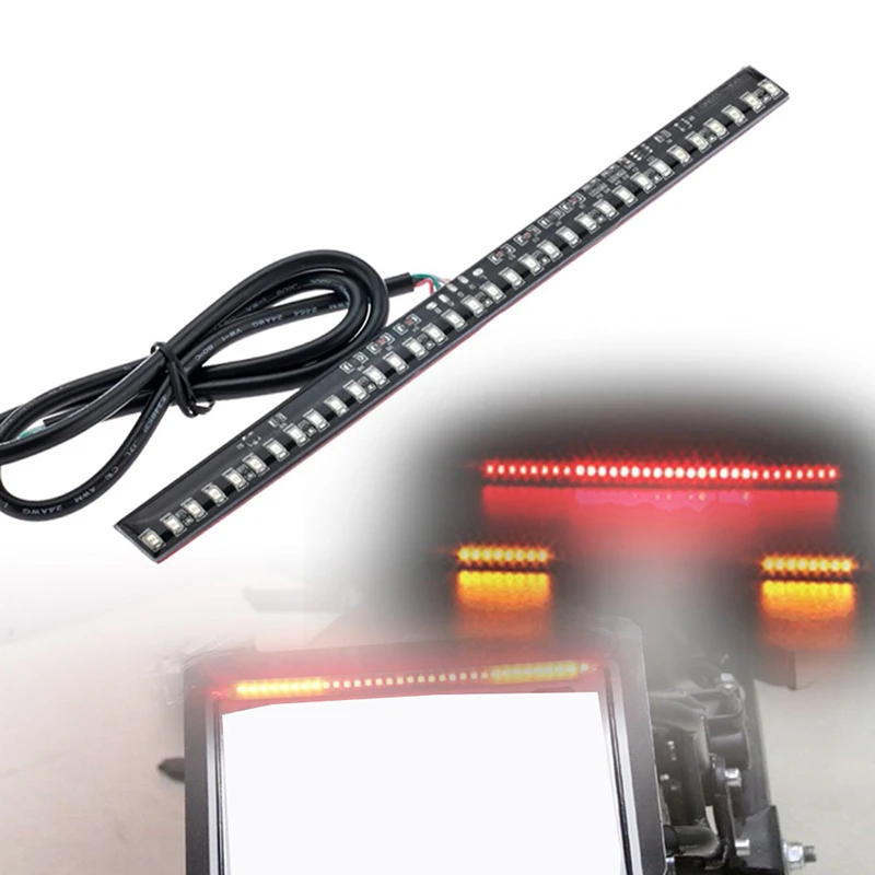 33LED Универсальный мотоциклетный светильник гибкий задний ленточный стоп-сигнал