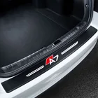 Кожаная наклейка из углеродного волокна для Audi A7, аксессуары, защита заднего бампера автомобиля, наклейки на задний бампер, защитная пластина багажника
