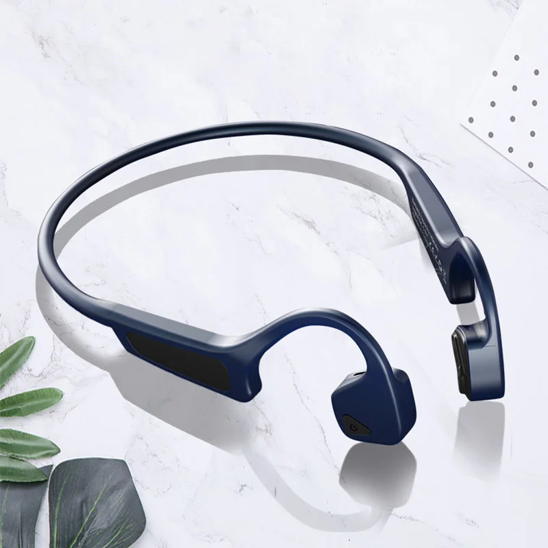 Deep Blue Гарнитура с костной проводимостью беспроводной Bluetooth 5.0 наушники спортивные водостойкие беспроводные наушники - Цвет: Deep Blue