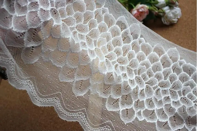 1 метр черно-белая эластичная Изысканная кружевная отделочная ткань лента для