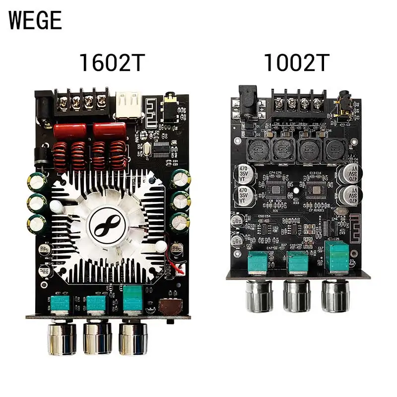 WEGE 1602T 1002T 2*160W 2*100W HIFI стерео двухканальный BT аудио усилитель мощности плата TPA3116D2