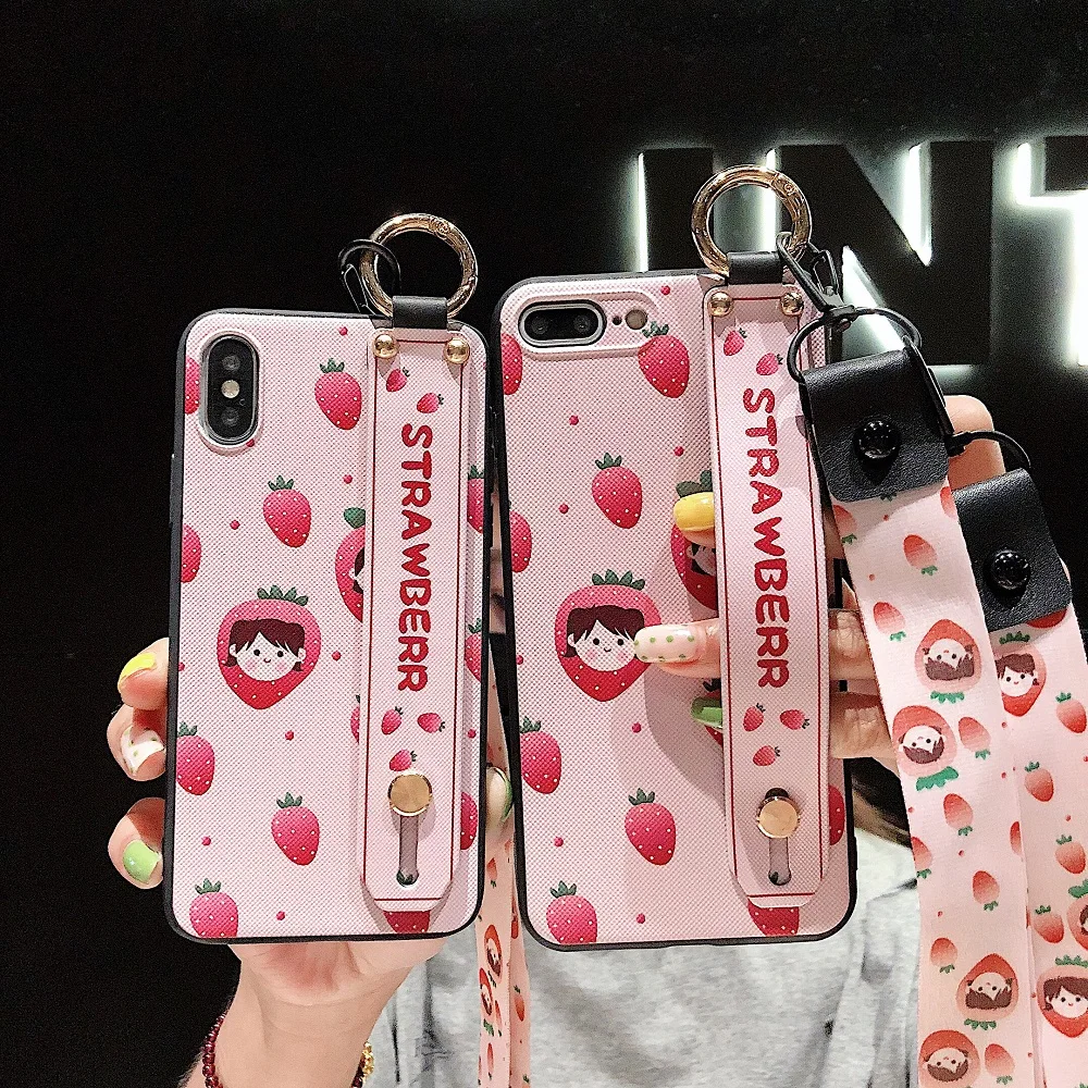 Wristband Kickstand Cover For Huawei Nova 3 3i 4 Honor 8X 10 V20 Lanyard Phone Case Mate 20 P20 P30 Pro Lite TPU | Мобильные