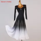 Бальное платье, стандартная Женская сетчатая одежда с длинными рукавами и v-образным вырезом, одежда для выступлений, детская одежда на заказ для женщин, одежда для соревнований