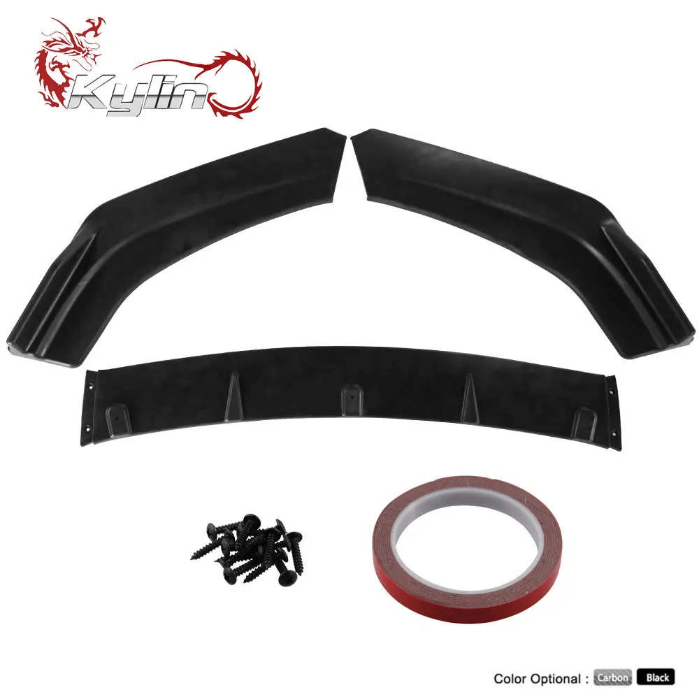 3 шт. карбоновый передний бампер для губ комплект спойлер для Honda Civic Sedan 4Dr SSW021