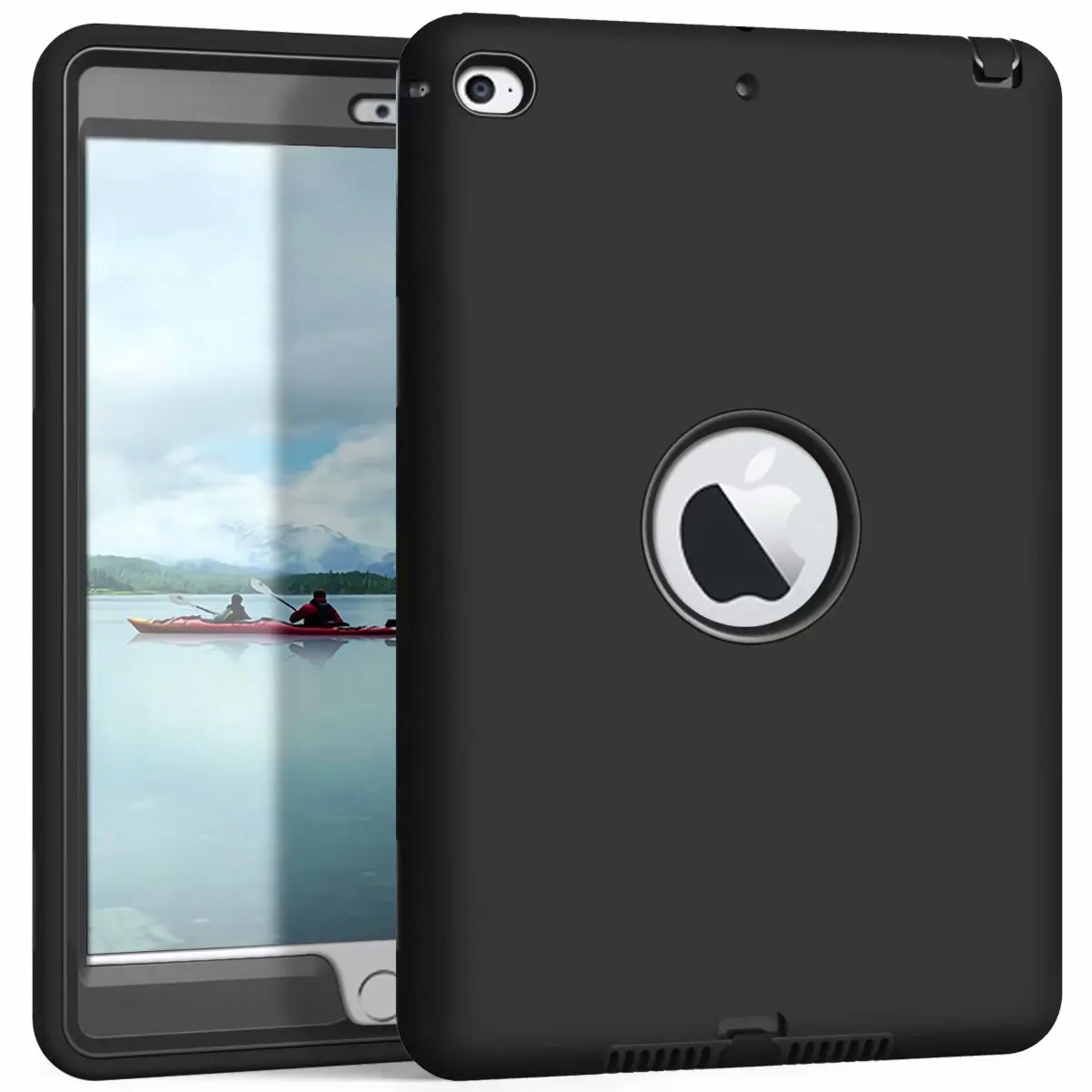 Black Для iPad Air 2( выпуск) чехол высоко-гибридное воздействие, ударопрочный 3 слоя Мягкий силикон+ жесткий чехол для ПК для iPad Air 2(A1566, A1567 - Цвет: Black