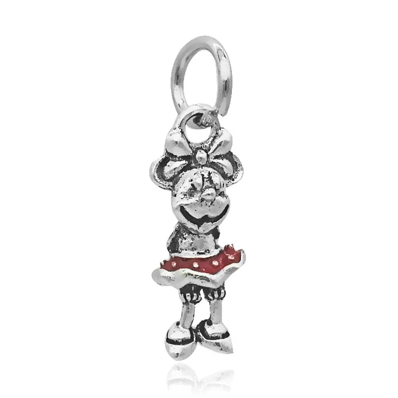 minnie Дропшиппинг Подвески бусины Микки Минни мультфильм хрустальные бусины подходят к оригиналу Пандора талисманы Браслеты DIY женские ювелирные изделия - Цвет: minnie
