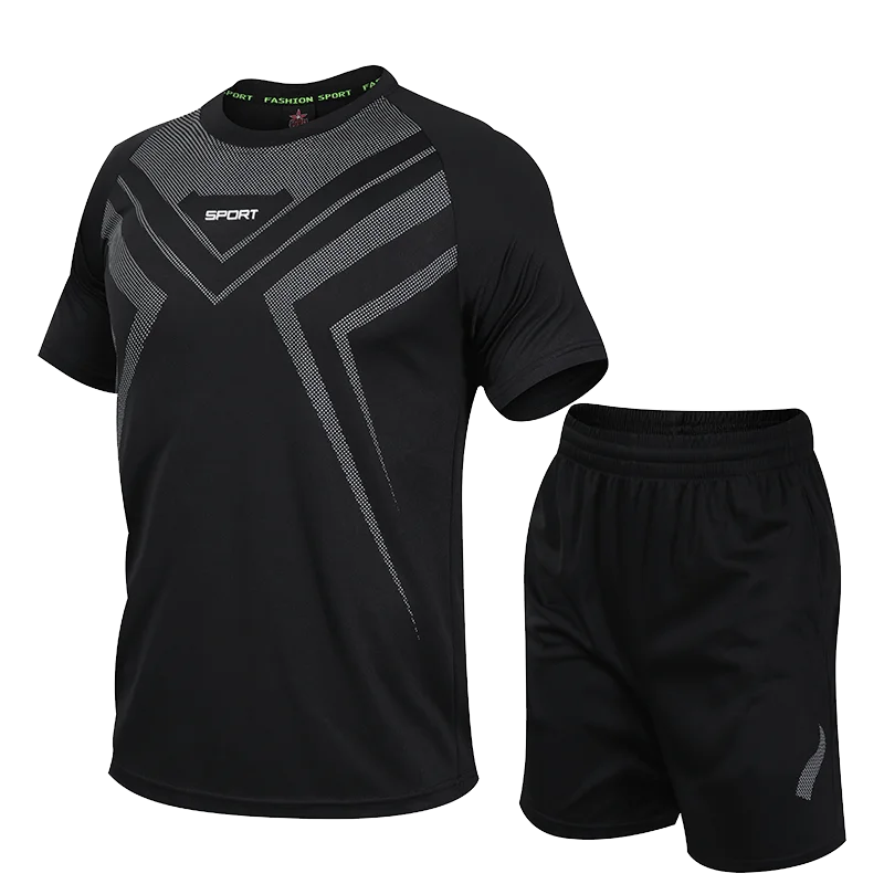 

NIGRITY 2020 Mens suit T shirt&shorts pant 2-piece sets New Fashion Casual O-Neck Knit Men's Pullovers Clothing Size M-5XL
