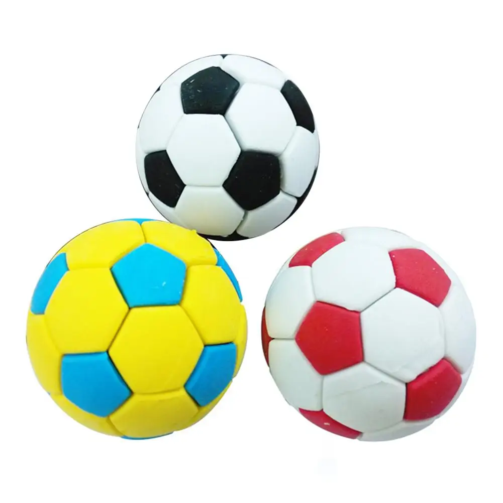 

3Pcs Football Soccer Rubber Eraser Creative Stationery School Supplies Gift Kids