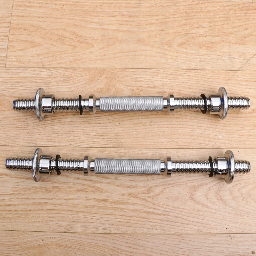 

2PCS 40cm Dumbbell Bar Barbell Cast Iron Rod Hand Bell Grip Rod Household Fitness Equipment Accessory for Home Gym (Silver)