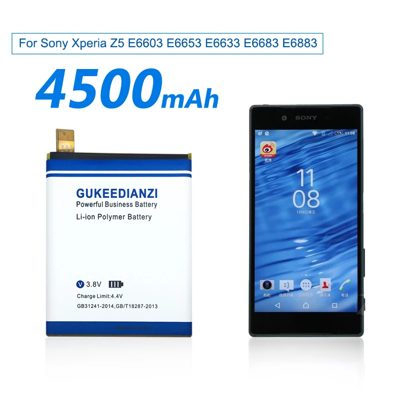 GUKEEDIANZI 2019 Новый LIS1593ERPC 4500mAh телефонный Сменный аккумулятор для Sony Xperia Z5 E6883 E6653 E6683