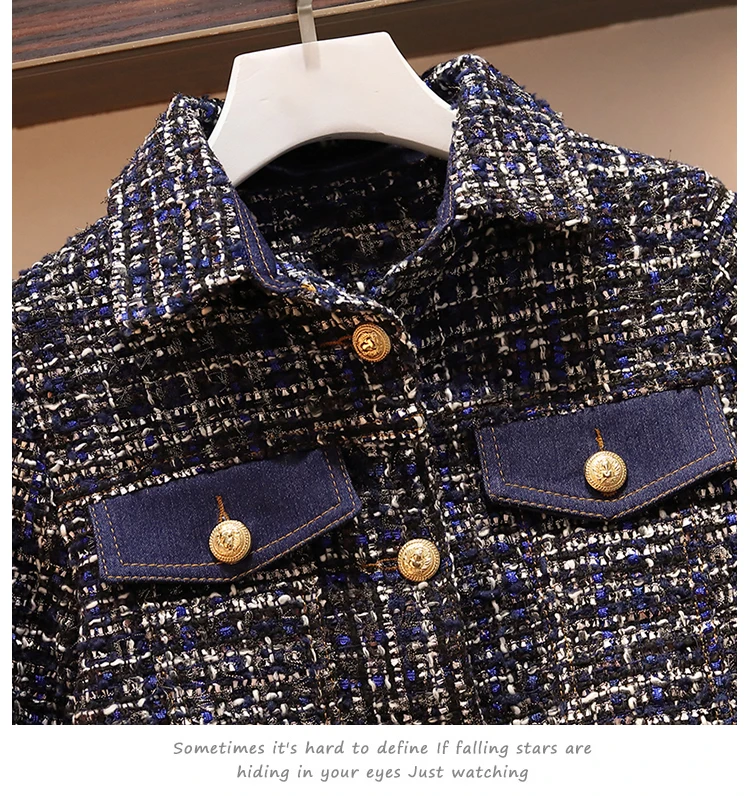 HAMALIEL/женский твидовый комплект из 2 предметов осенне-зимняя джинсовая куртка в