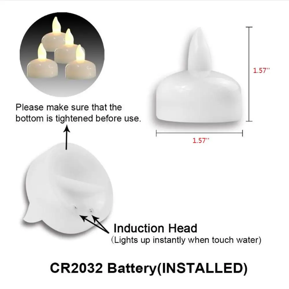 12 шт./упак. Водонепроницаемые Плавающие Свечи светодиодный чайный светильник