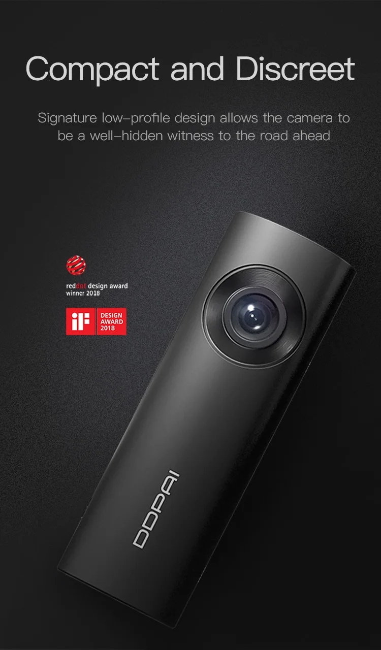 DDPai Mini3 1600P Full HD видеорегистратор Wi-Fi 32G Автомобильный видеорегистратор с WDR g-сенсором 24H Циклическая запись записи