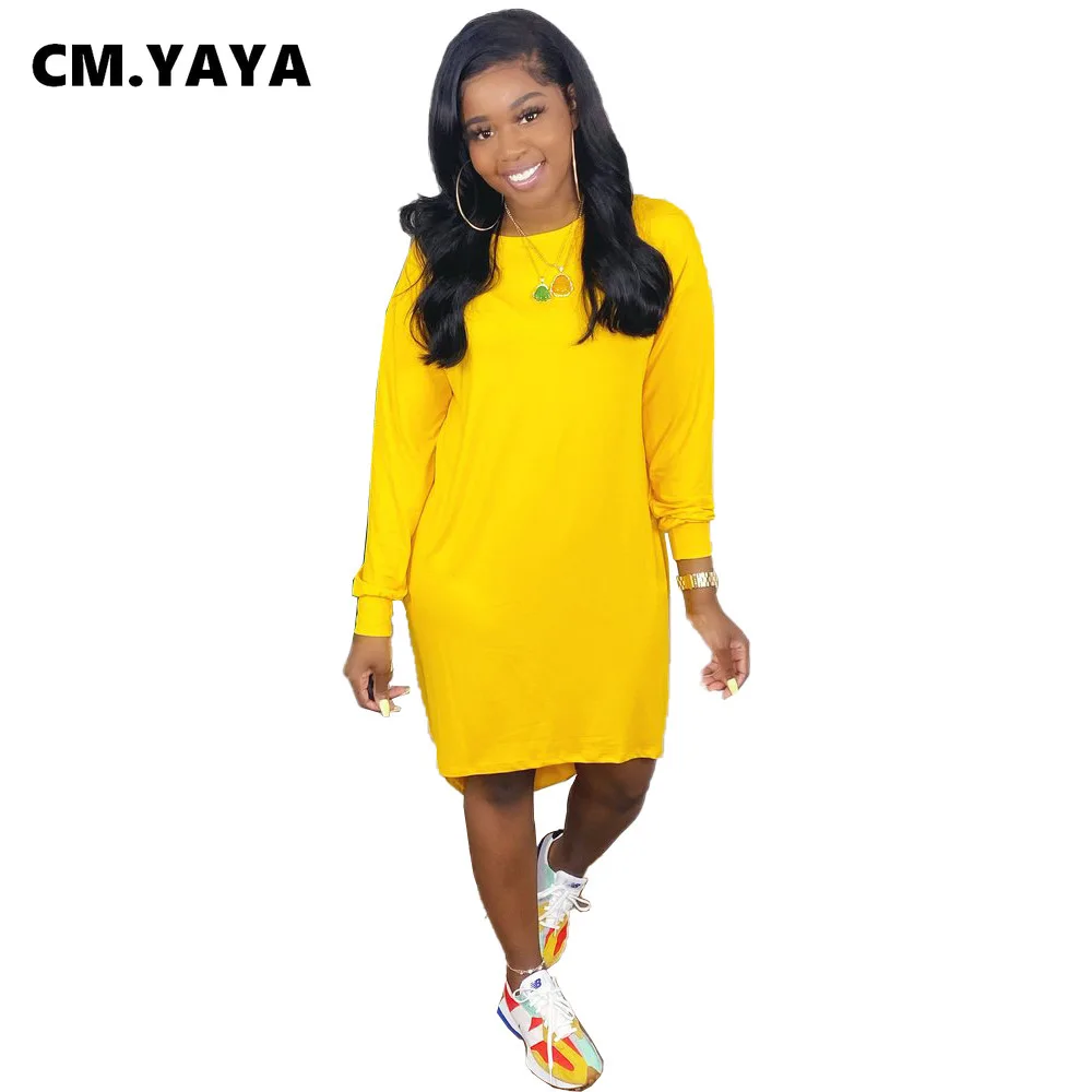 Винтажное однотонное женское платье CM.YAYA на осень-зиму 2020 модные облегающие