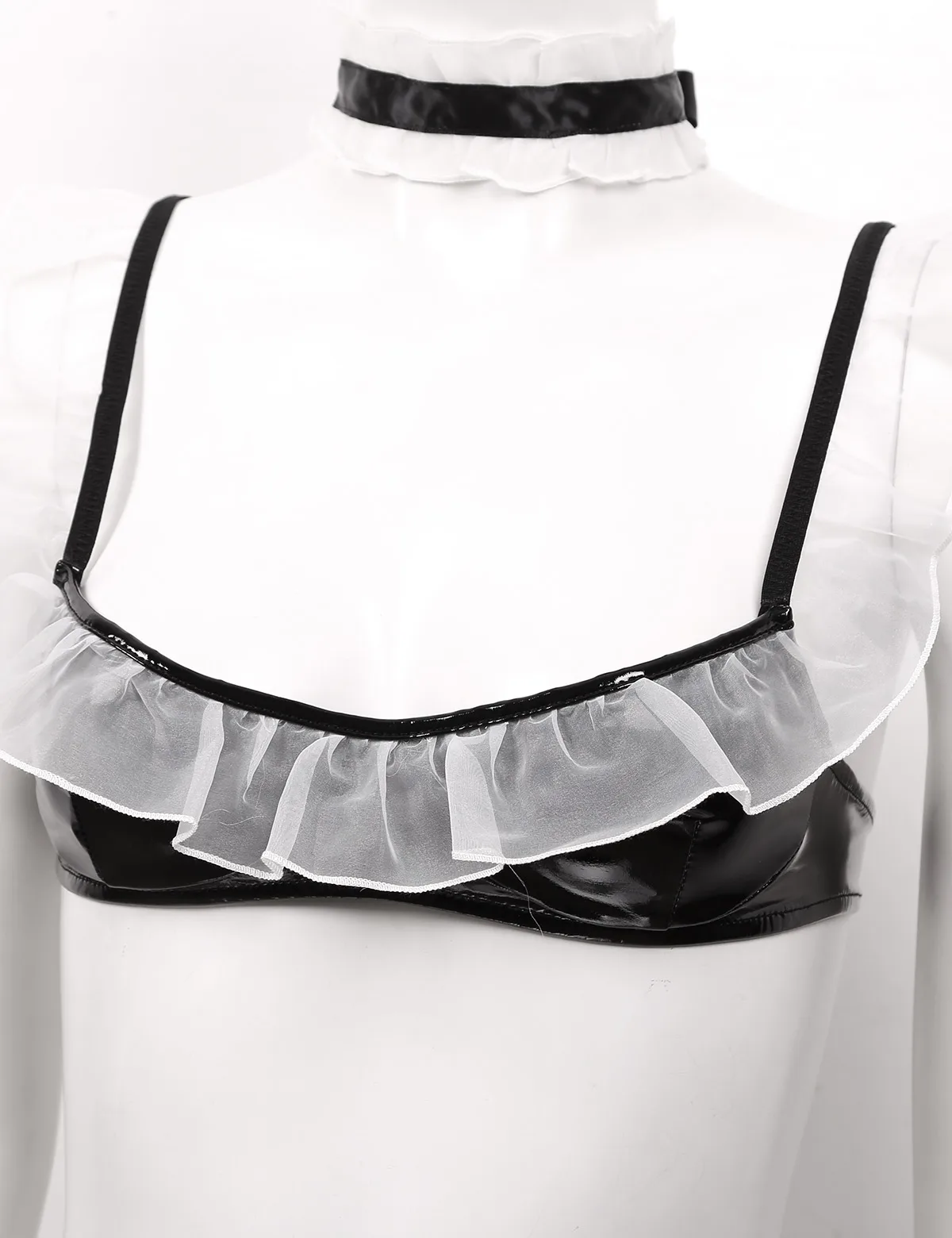 Женский костюм для косплея белая пикантная Кожаная Мини-юбка с чокером и