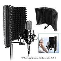 professional 3panel foldable microphone isolation shield wind screen for recording studio foldable high density absorbing sponge