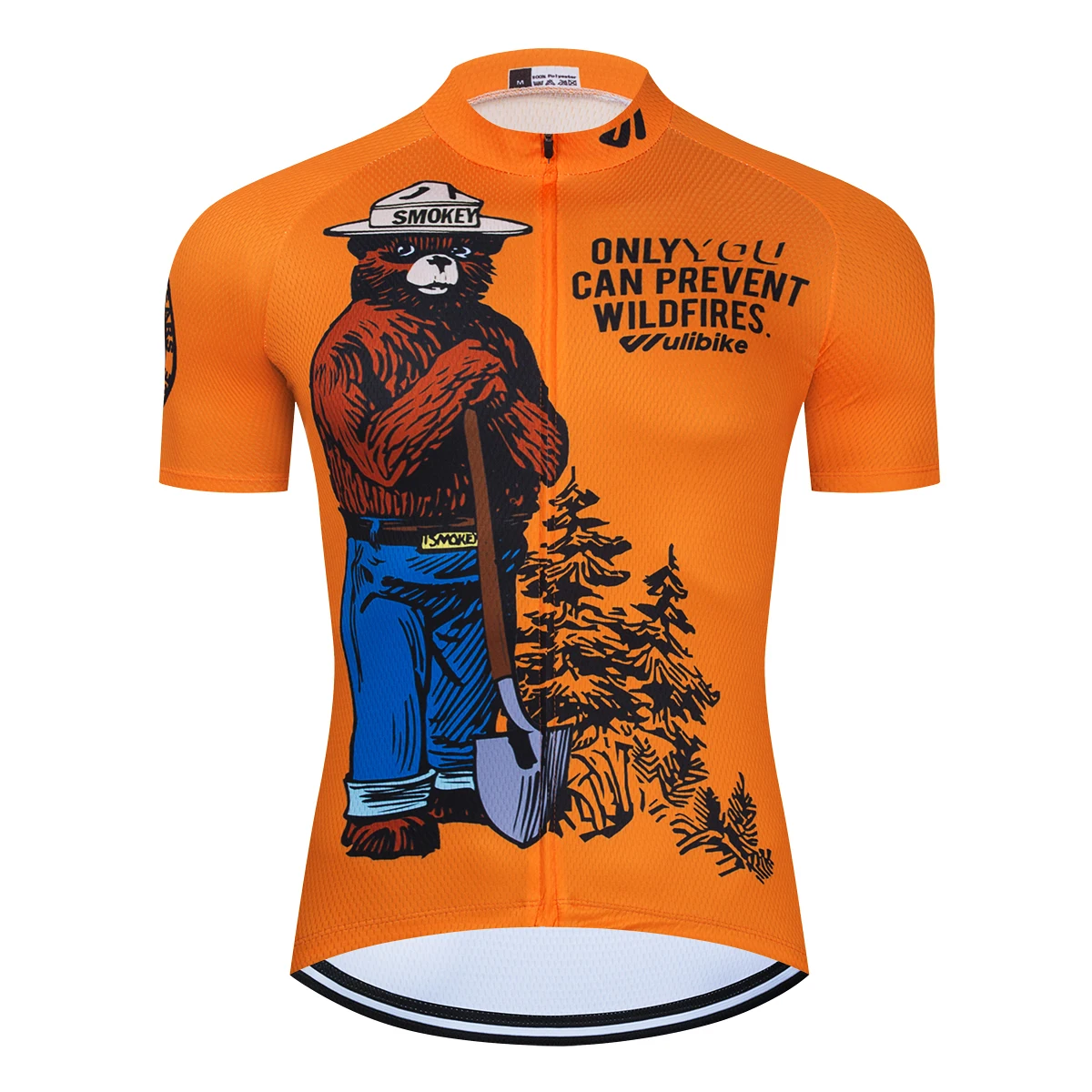 

Summer Short Sleeve Jersey Breathable Cycling Clothes for Men's Bicycle Sportwear Prevent Wildfires Smokey Bear Funny Jerseys