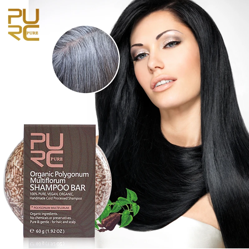 

Darkening Shampoo Mini Polygonum Black White Hair Shampoo Soap Anti Falling Off Solid Bar Growth Hair Color Treatment 60g