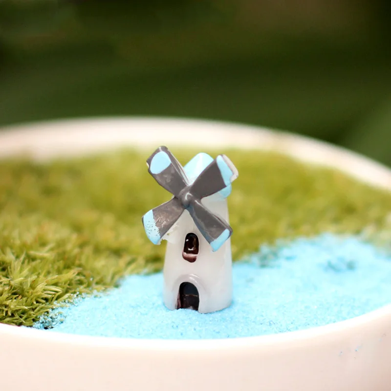 Windmill DIY ремесло кукольный домик Декор горшок Фея микро-ландшафт мха тяжесть Горячая 1 шт популярное садовое украшение миниатюрное - Цвет: Windmill