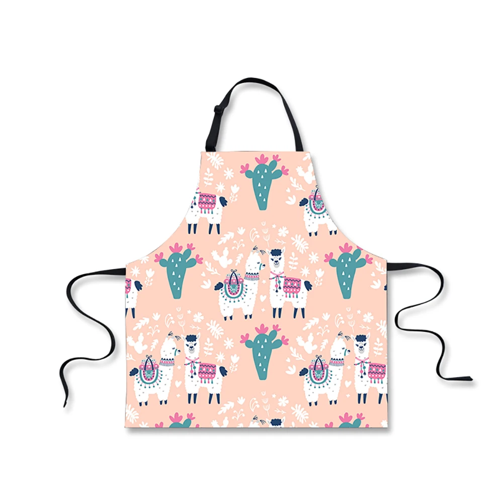 

Alpaca Print Home Kitchen Aprons for Women Apron Kitchen Restaurant Bib Cooking Baking Accessories Woman Aprons 75*67cm Custom