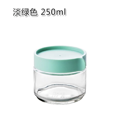 250ML-green 1 шт. кухонный запаянный в стекло банки с крышкой злаковые закуски резервуар для хранения молока накладные ногти контейнер для печенья бутылка для хранения WF815415 - Цвет: 250ML-green