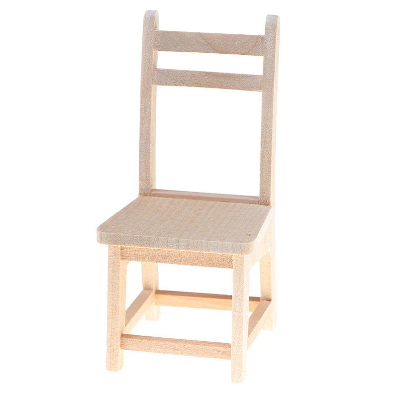 

1:12 Wooden Small Chair Dollhouse Miniatures Furniture Model Dining Room Toys for Baby Kids