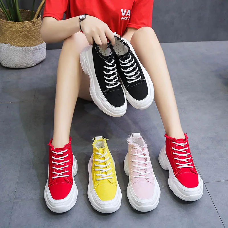 2019 Korean fashion candy color shoes women canvas old women's new summer casual breathable | Обувь