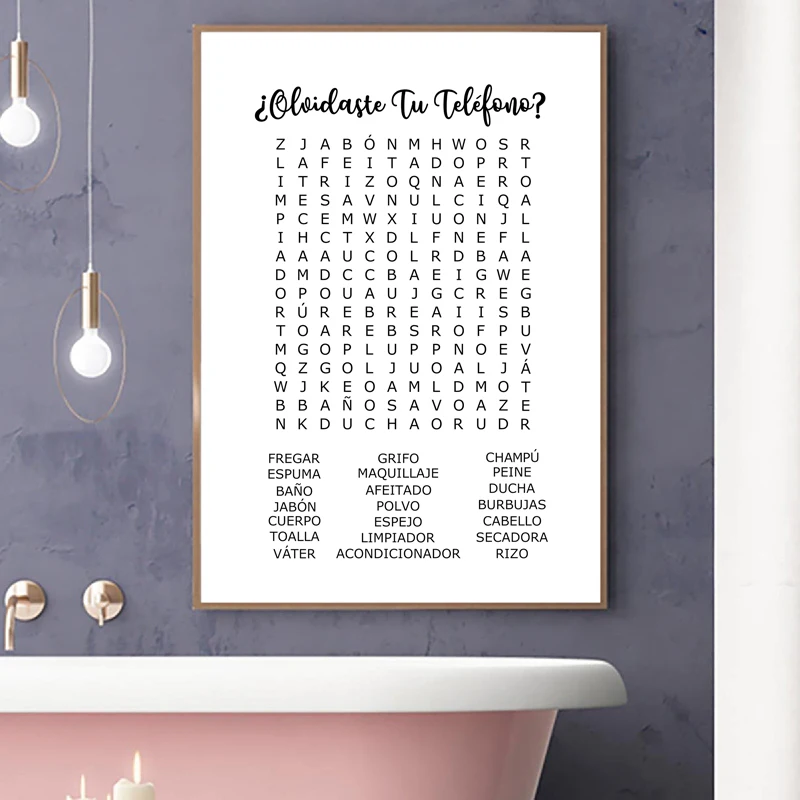 Испанская Настенная картина для ванной комнаты забавные вывески цитаты