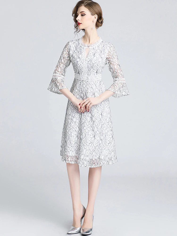 Летнее женское облегающее белое платье женская одежда элегантное ажурное