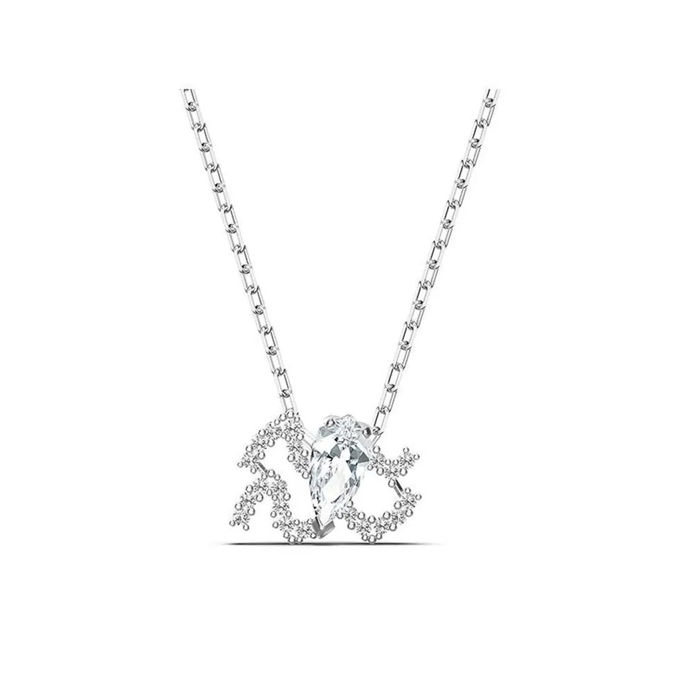 

2021 Fashion Jewelry High Quality Swa1:1 Exquisite Charm Lucky Zodiac Guardian Zodiac Symbol Chain Crystal T-Button Necklace