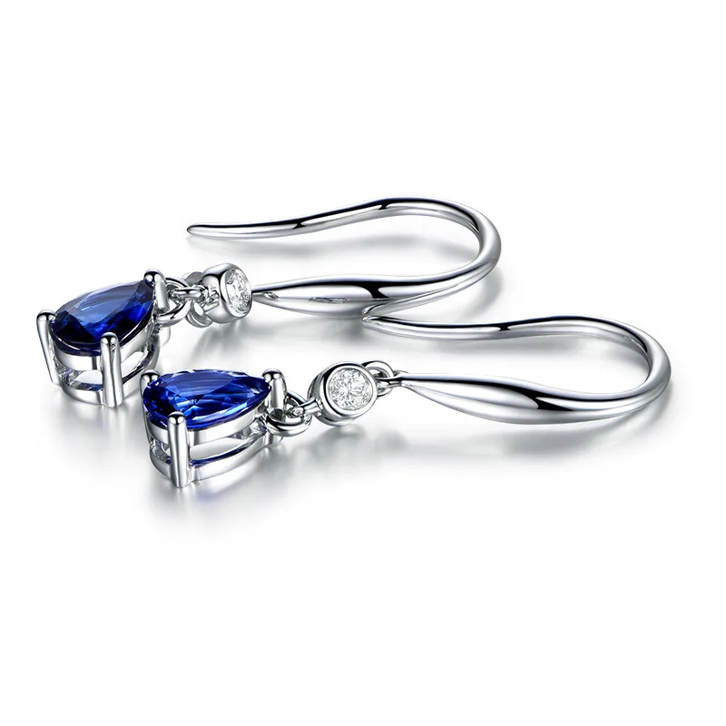Bague Ringen серебряные 925 ювелирные изделия серьги Сапфир Сивер корейские серьги ювелирные изделия фиолетовый/синий/желтый цвет вечерние подарки для свиданий