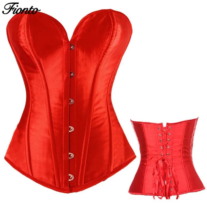 FIONTO корсет сексуальный кожаный искусственная черная стимпанк Корсеты бюстье ПВХ