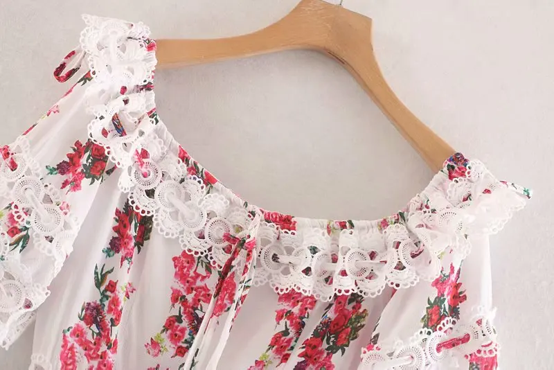 Новое Женское кружевное мини-платье в стиле пэчворк с цветочным принтом женское