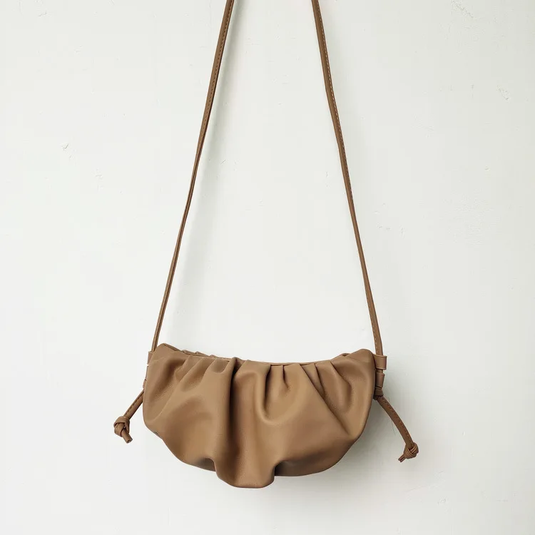 

OLUOLIN Folded Cloud Bag Women Simple Dumplings Messenger Bag Crossbody Shoulder Bag Phone Pouch Mini Purses Wallet Handbag