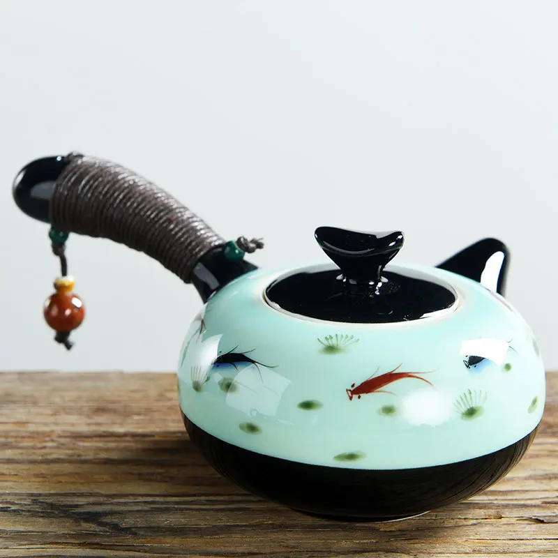 

Creative Ceramic Chinese Kung Fu Teapot Porcelain Tea Set Handmade Retro Handpainted Tea Pot 200ml