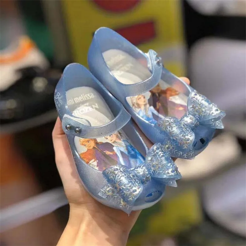 Mini Melissa Ultragirl оригинальные прозрачные сандалии с узлом-бабочкой для девочек, детские сандалии, детская пляжная обувь, нескользящая обувь для малышей