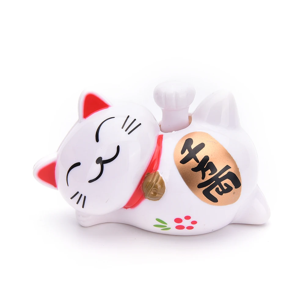 Новый на солнечных батареях 4 Maneki Neko Lucky машет Маня Фортуна кошка декор автомобиля