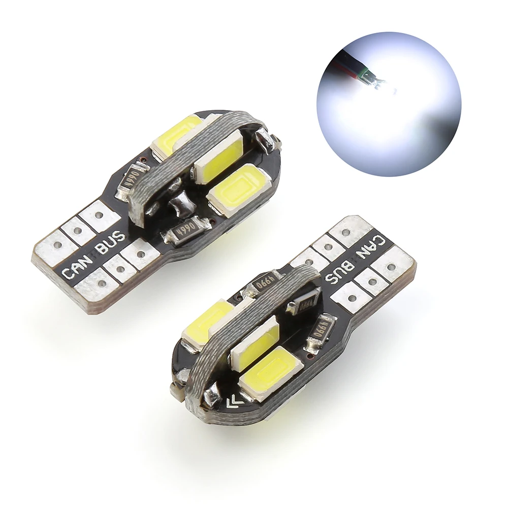 10PCS led Car Interior Bulb Canbus Error Free T10 White 5730 8SMD LED 12V Side Wedge Light Lamp Auto Styling | Автомобили и