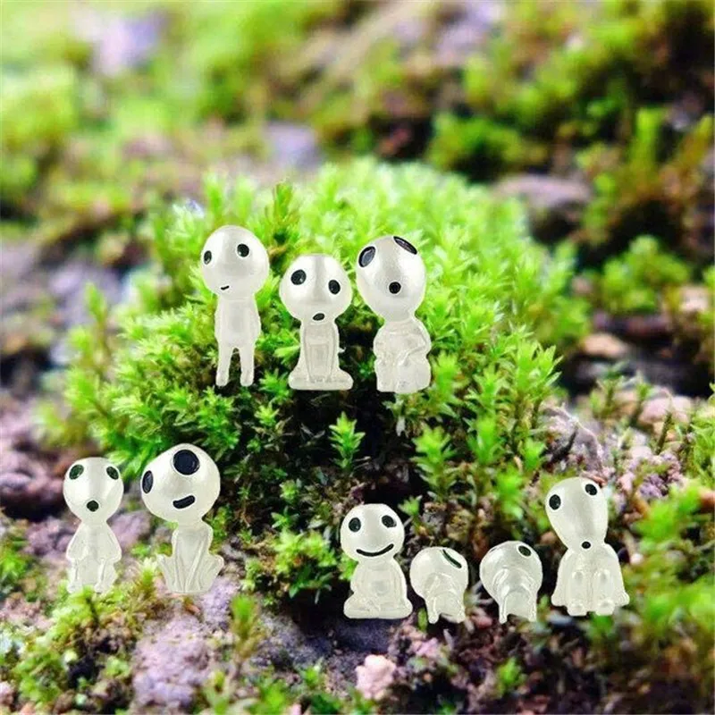 

10 PCS/set luminous garden ghost miniature figurines outdoor resin mini ghost ornaments miniature decorative figurines