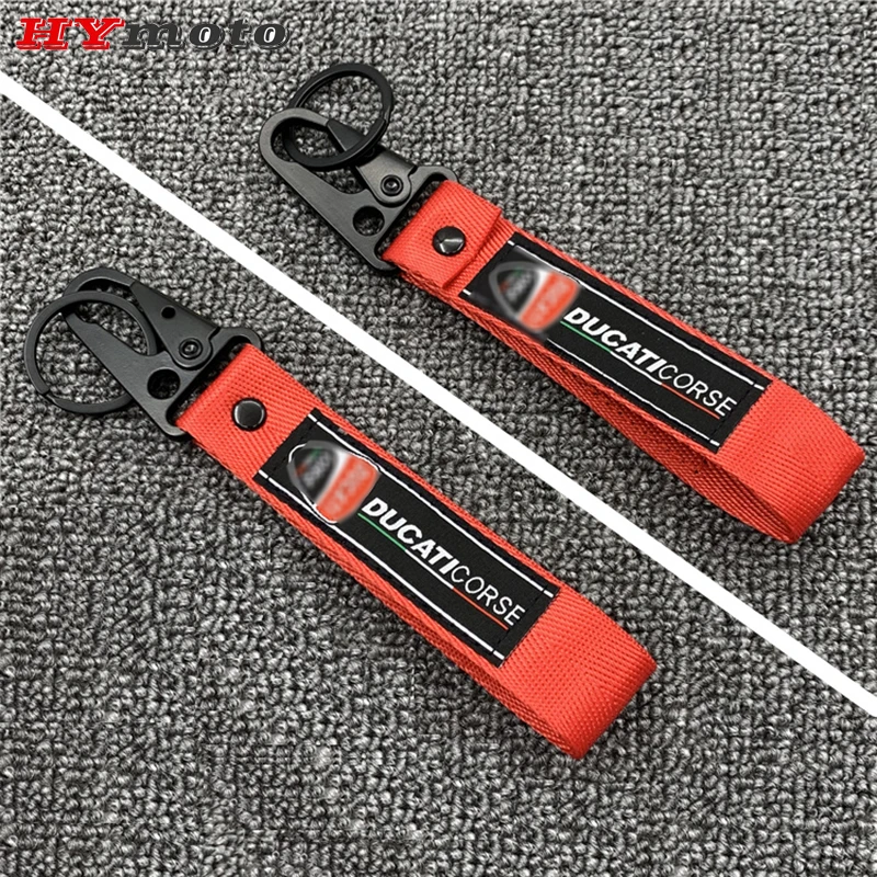 

For Ducati Monster Panigale 748 749 999 1098 1199 1299 1198 848 R S Newest Motorcycle Double-Sided Embroidered Keyring Keychain